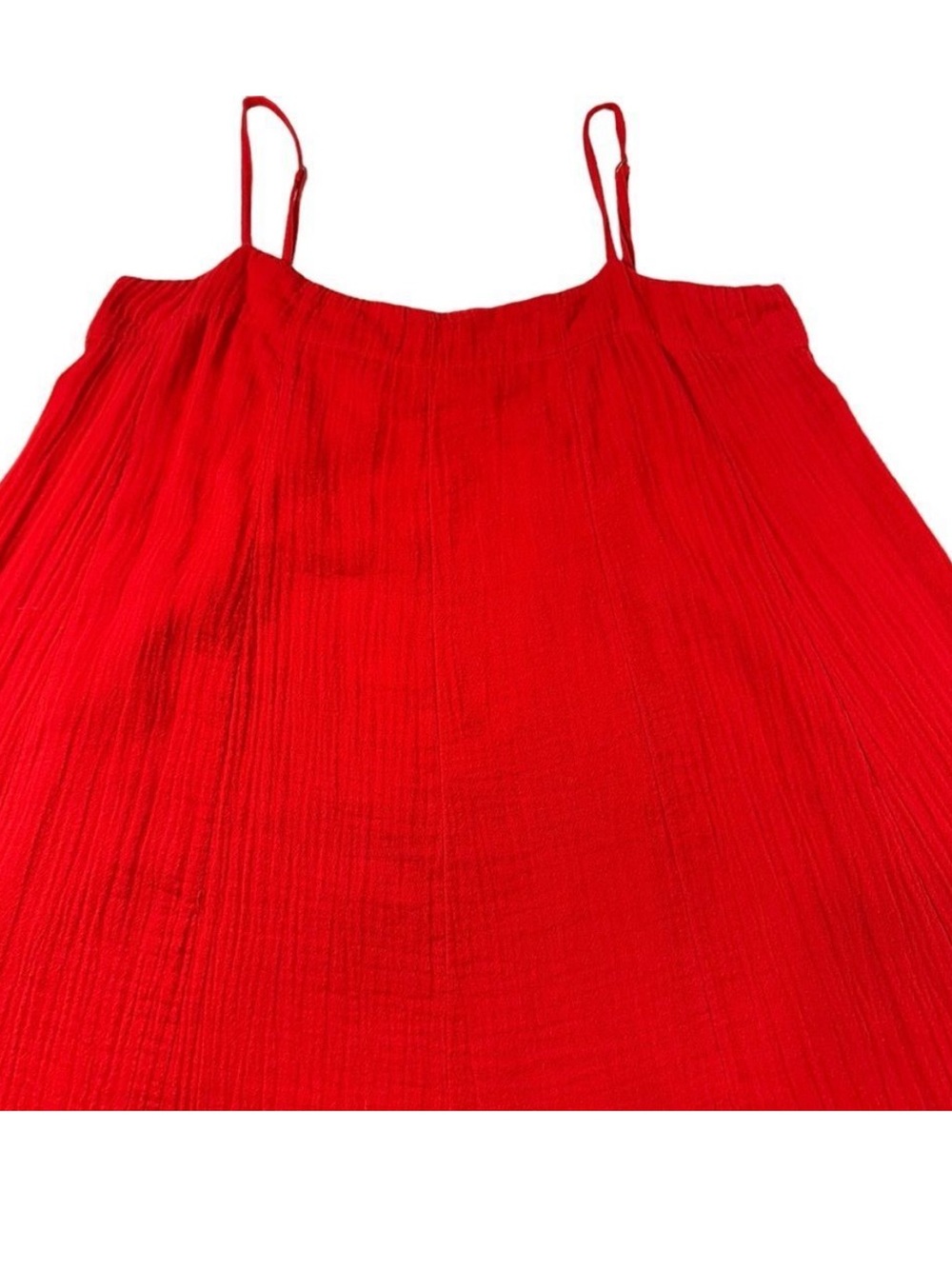Mara Hoffman Swim Red Organic Cotton Gauzy Belted Cover Up Dress, XL - Picture 3 of 10